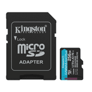 Memoria Micro SD Kingston Flash Canvas GO PLUS 256GB UHS-I CLASE 10 C/Adaptador