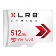 Memoria Flash Micro SD PNY XLR8 512GB Clase 10 U3 V30 Lect 100/90Mbs Mobile Consolas Gamers Video 4K Color Blanco