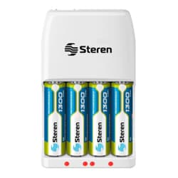 CARGADOR RAPIDO STEREN DE BATERIAS AA/AAA C/4 PILAS AA