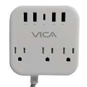 Supresor de Picos Vica USB 7P Con 3 Tomas 1.5m Puertos 4xUSB-A 1xUSB-C
