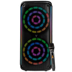 BAFLE VORAGO KSP-503 NEGRO 2X8" 2X30WATTS RMS TECNOLOGIA DSP / USB / MSD/ 3.5MM /  RECARGABLE / TWS BT 5HRS CARGA USB TIPO C / MICROFONO INALAMBRICO