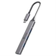 Hub 4 en 1 Stylos USB C a 3xUSB 2.0 + 1xUSB 3.0 con Caja Gris